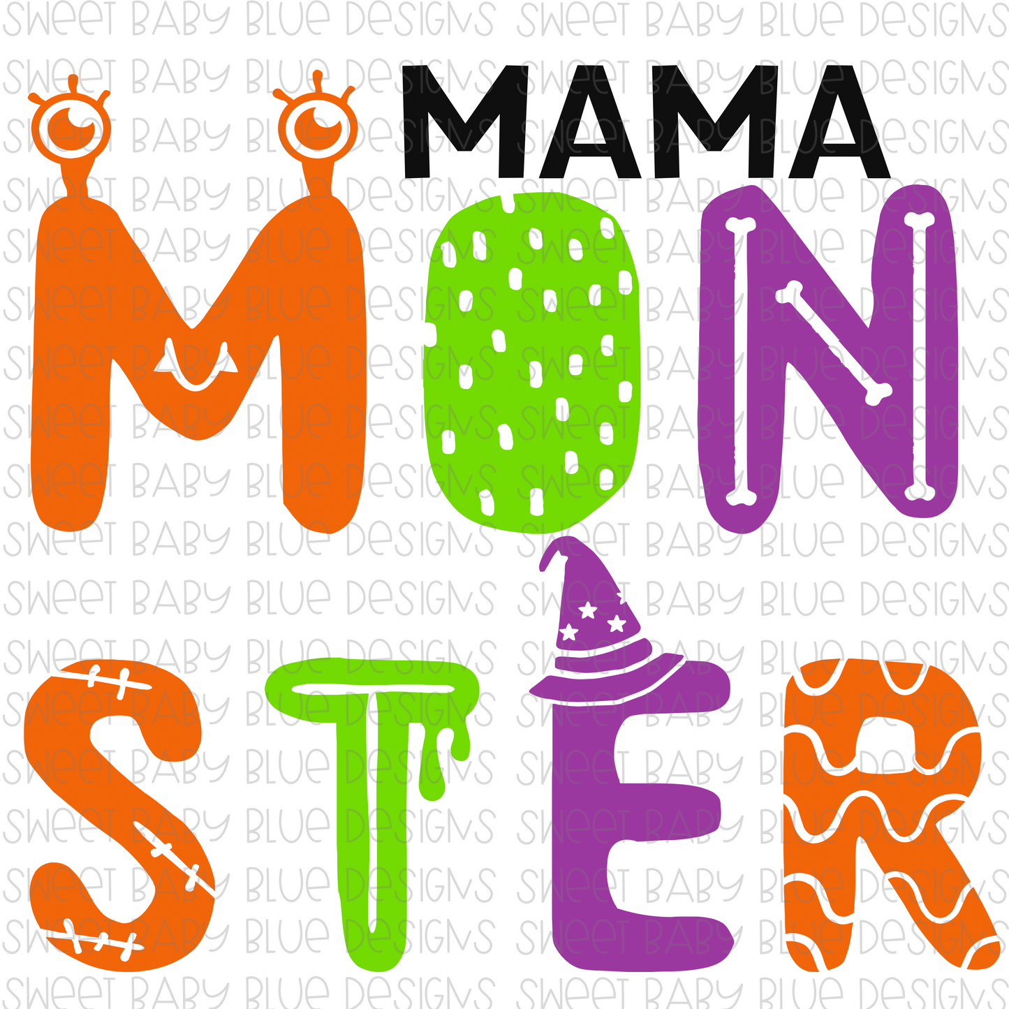 Mama monster- Halloween- PNG file- Digital Download