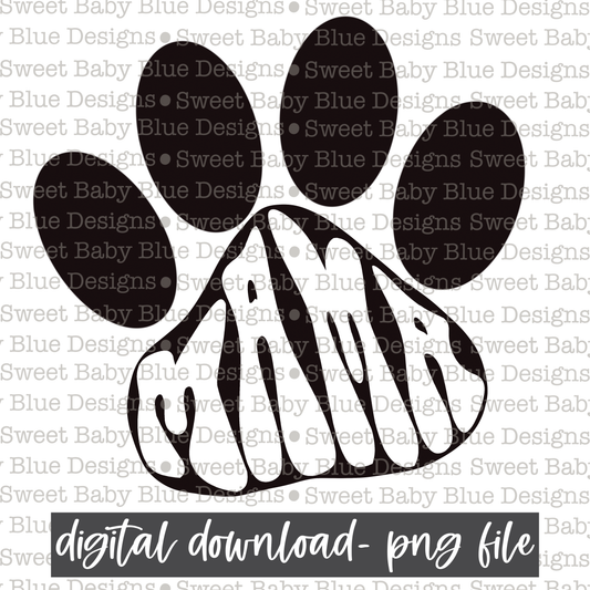 Mama- Paw- Black font- 2021 - PNG file- Digital Download