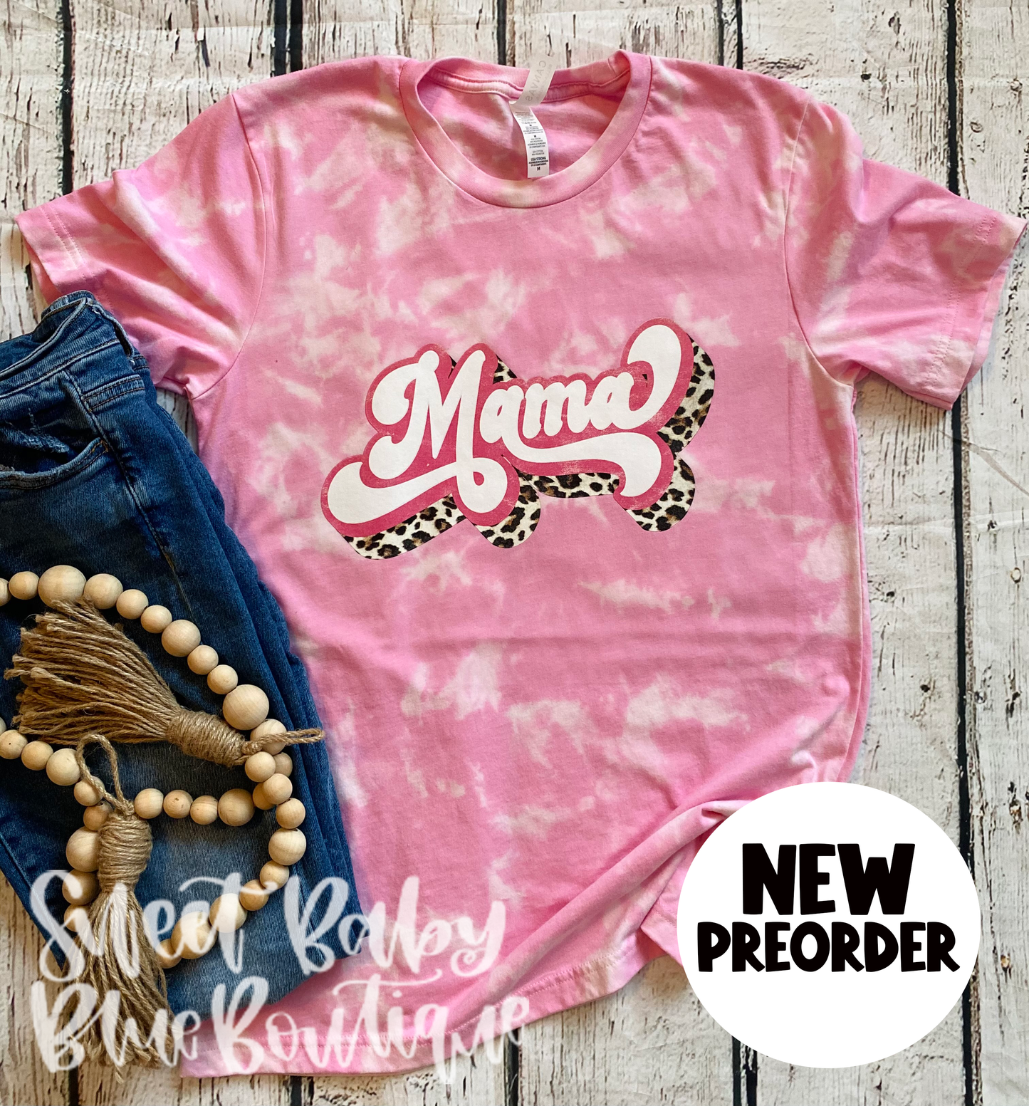 Mama Leopard - Bleached Short Sleeve