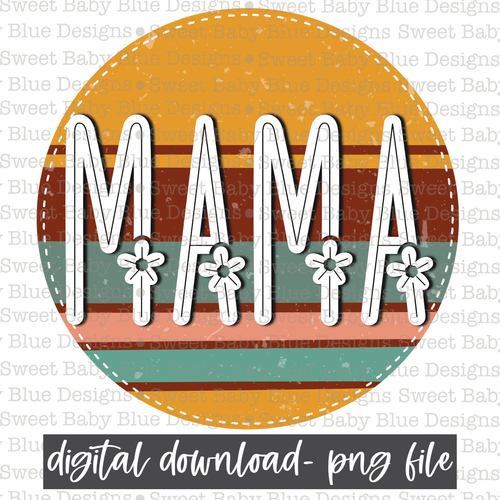 Mama- Retro circle - 2021 - PNG file- Digital Download