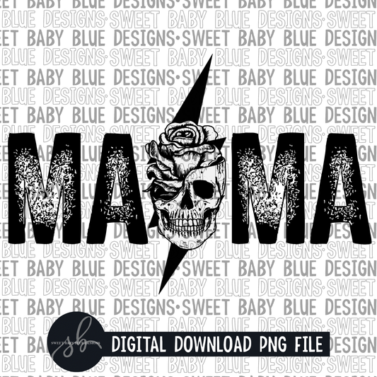 Mama- Skeleton bolt- Single color- 2022 - PNG file- Digital Download