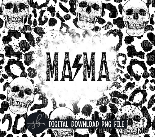 Mama- Skeleton- Leopard- 20 oz. skinny tumbler- 2022 -PNG file- Digital Download