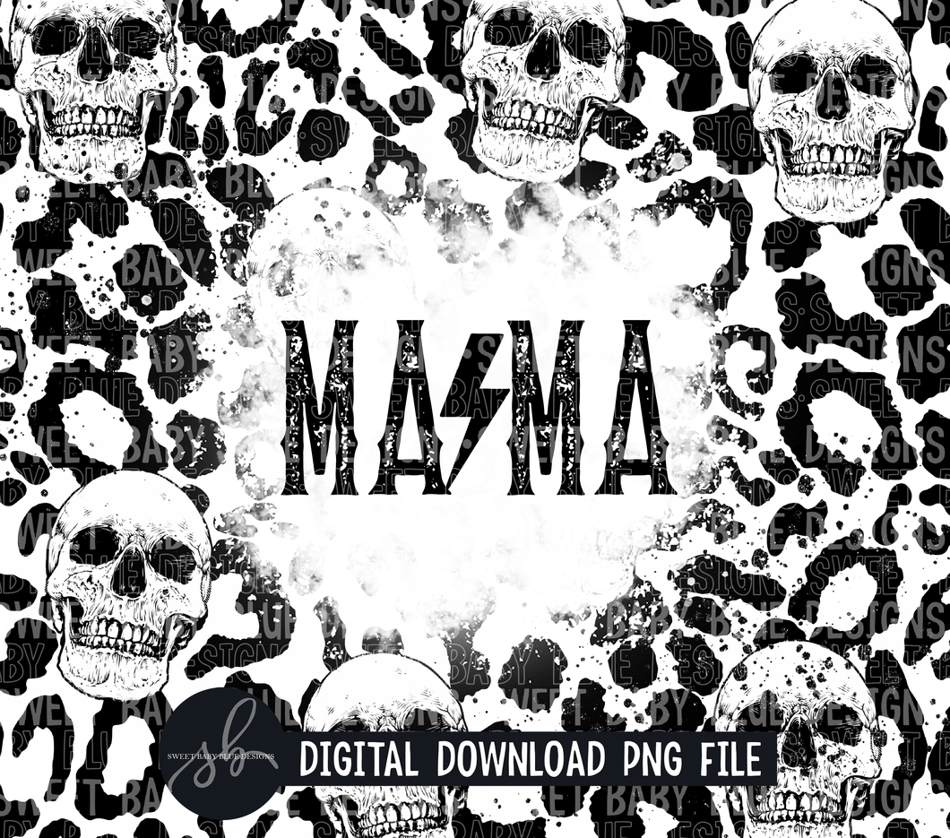 Mama- Skeleton- Leopard- 20 oz. skinny tumbler- 2022 -PNG file- Digital Download