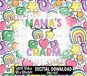 Mama's lucky charm- St. Patrick's Day - 20 oz. skinny tumbler- 2023 -PNG file- Digital Download