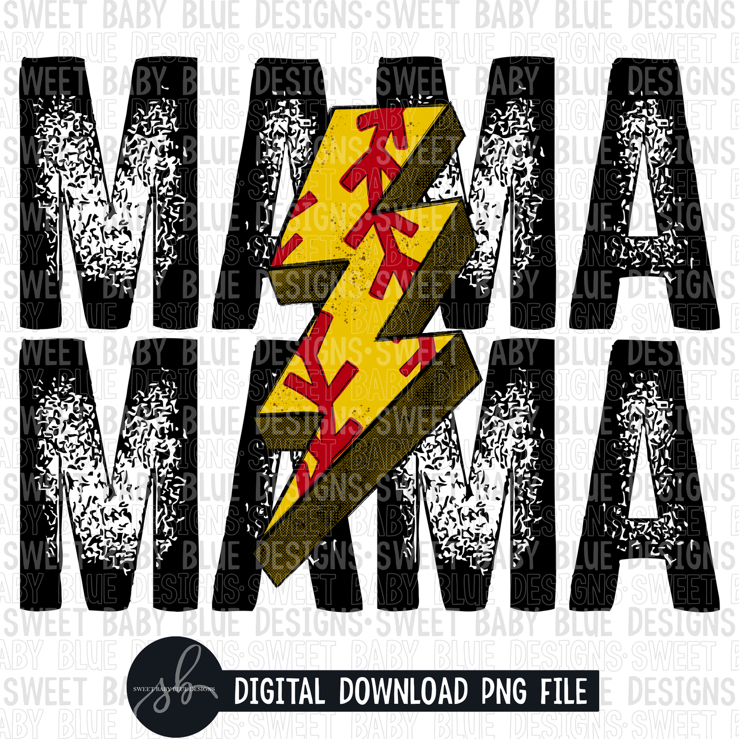 Mama- Softball bolt- 2022- PNG file- Digital Download