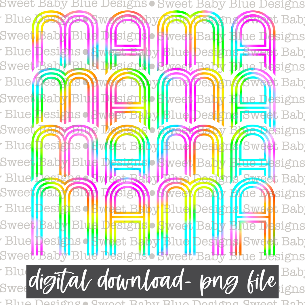 Mama- Stacked- Colorful-  2021- PNG file- Digital Download