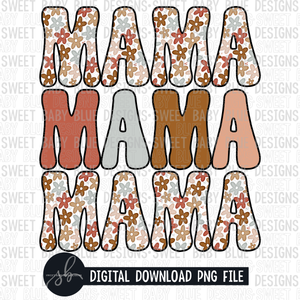 Mama- Stacked- Floral letters- 2022- PNG file- Digital Download