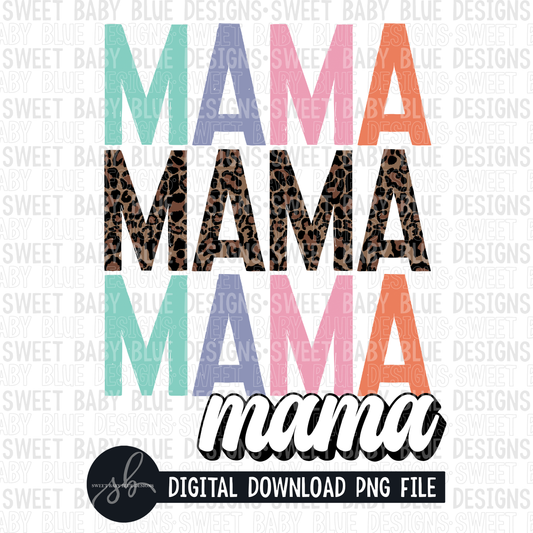 Mama- Stacked- Leopard- 2022 - PNG file- Digital Download
