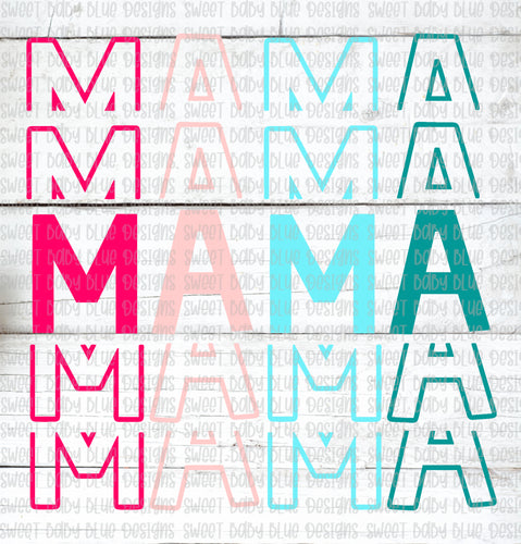 Mama- Colorful- Stacked- PNG file- Digital Download