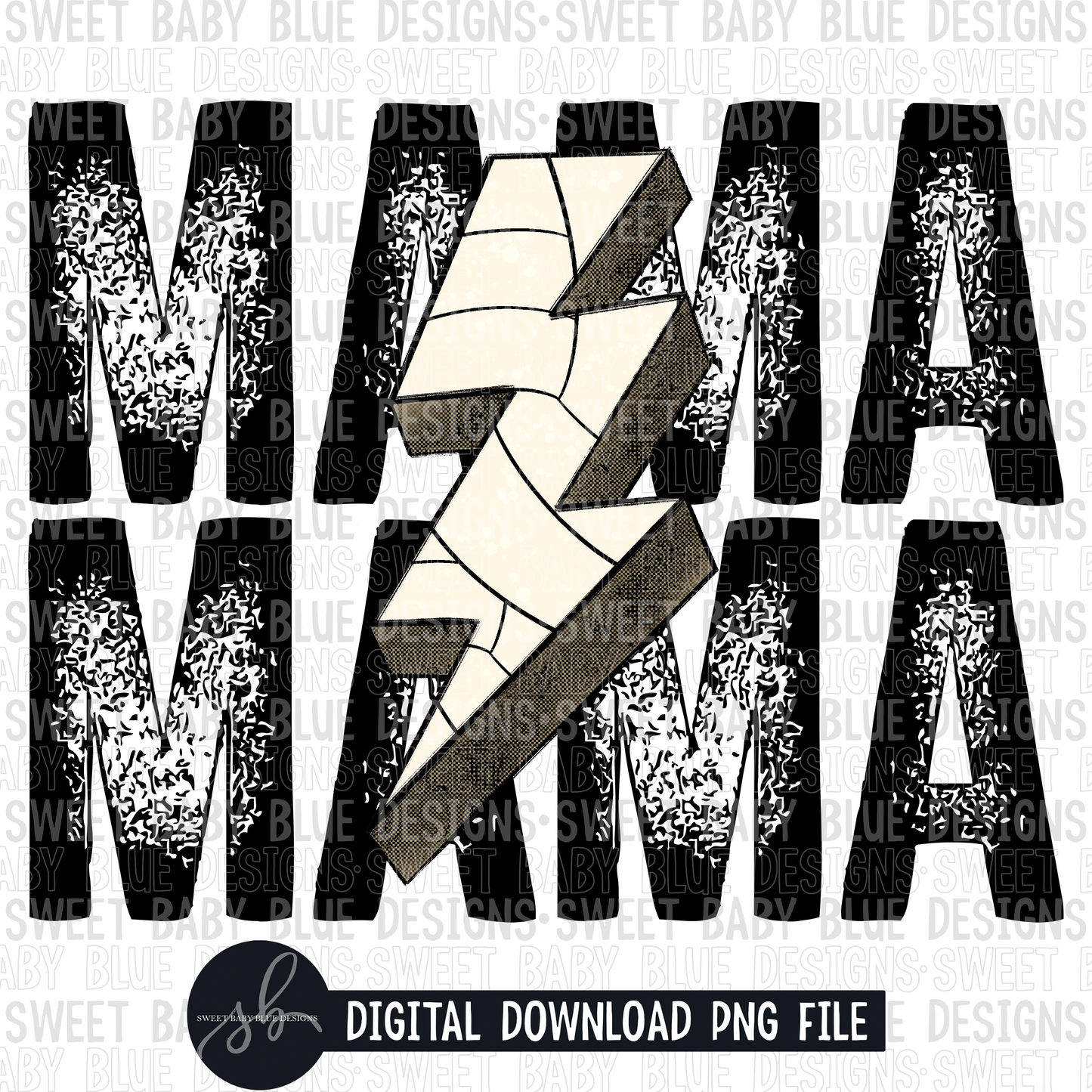 Mama- Volleyball bolt- 2022- PNG file- Digital Download
