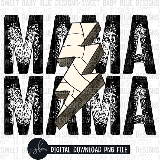 Mama- Volleyball bolt- 2022- PNG file- Digital Download