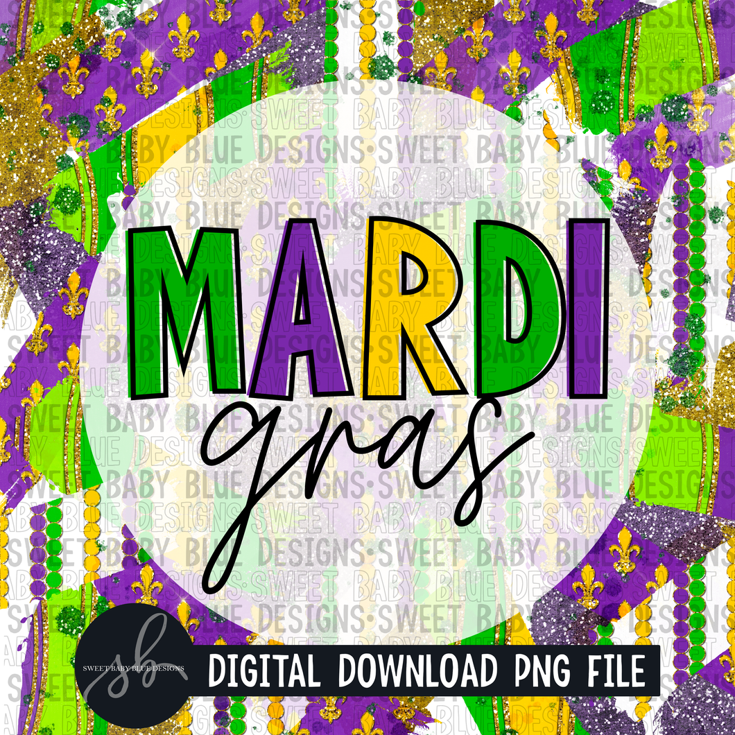 Mardi Gras-  Interactive post- PNG file- Digital Download