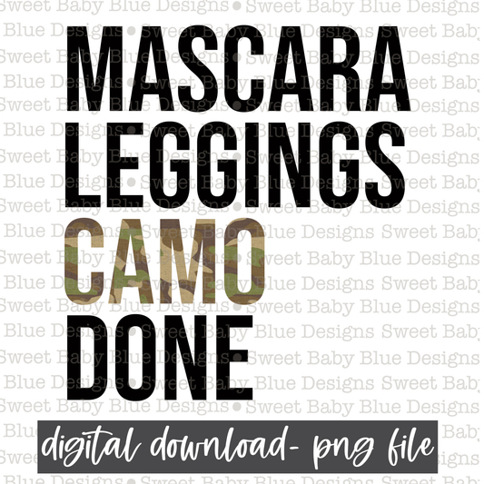 Mascara leggings camo done- PNG file- Digital Download