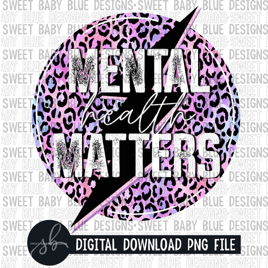 Mental health matters- Leopard circle- 2022 - PNG file- Digital Download