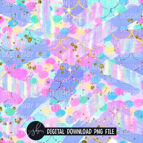 Mermaid brushstroke- Digital paper - 2022 -PNG file- Digital Download