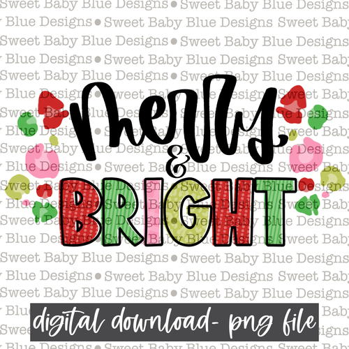 Merry and Bright- Leopard- Christmas- 2021- PNG file- Digital Download