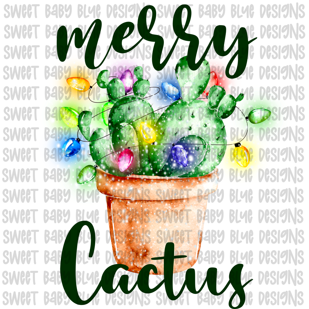 Merry cactus- Christmas- PNG file- Digital Download