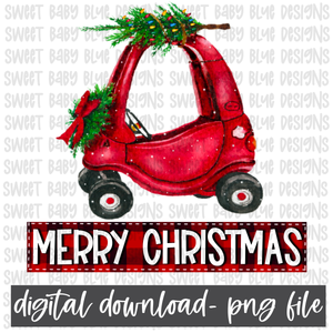 Merry Christmas- Car- Christmas- PNG file- Digital Download