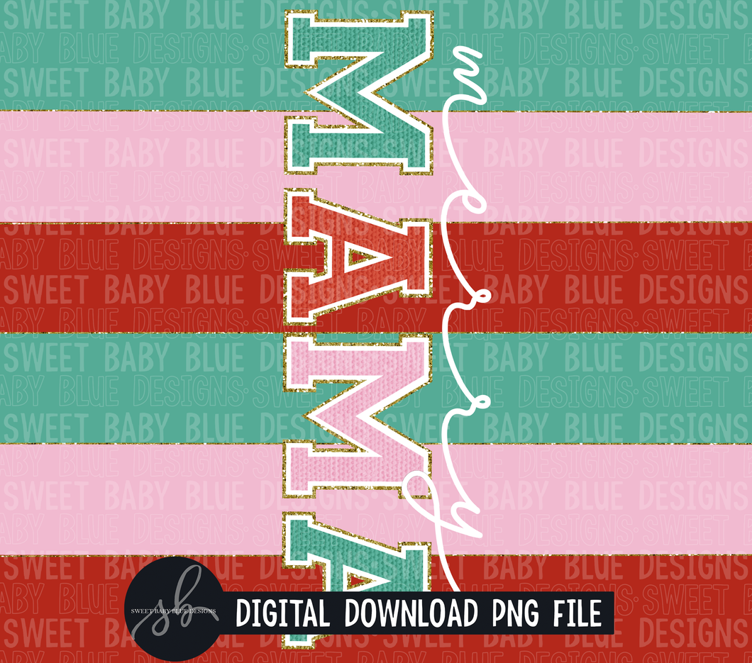 Merry mama - Glitter- Christmas- 20 oz. skinny tumbler- 2022 -PNG file- Digital Download