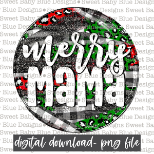 Merry mama- Leopard circle- Christmas- PNG file- Digital Download