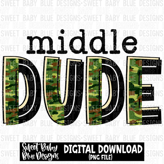 Middle dude - Camo - 2023 - PNG file- Digital Download