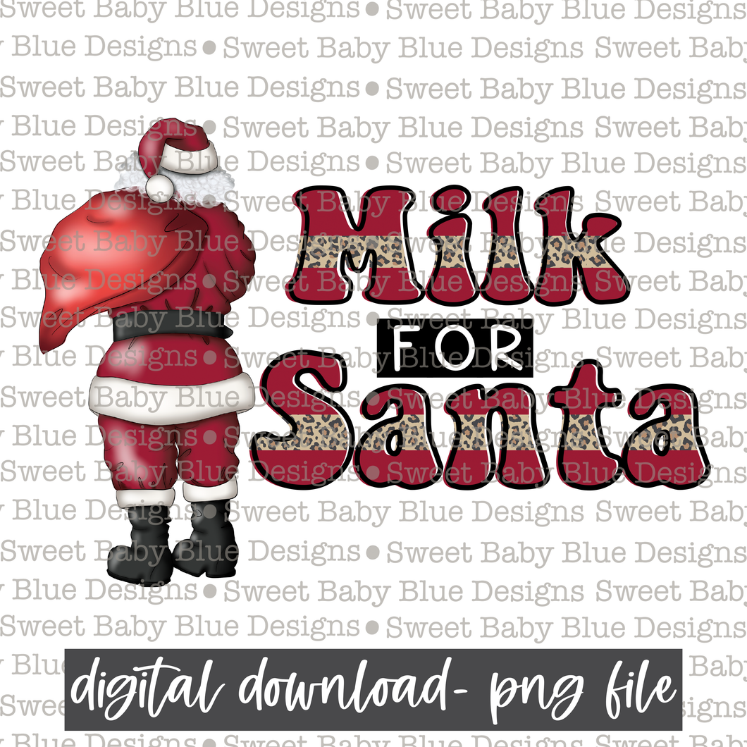 Milk for Santa- Leopard - 2021- PNG file- Digital Download