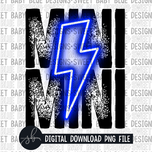 Mini- Blue bolt- 2022 - PNG file- Digital Download