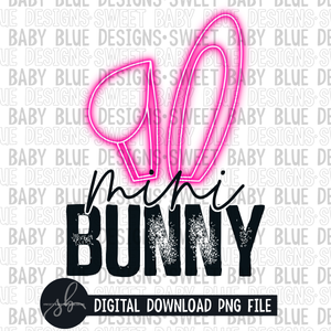 Mini bunny- Easter- Pink ears- 2022 - PNG file- Digital Download