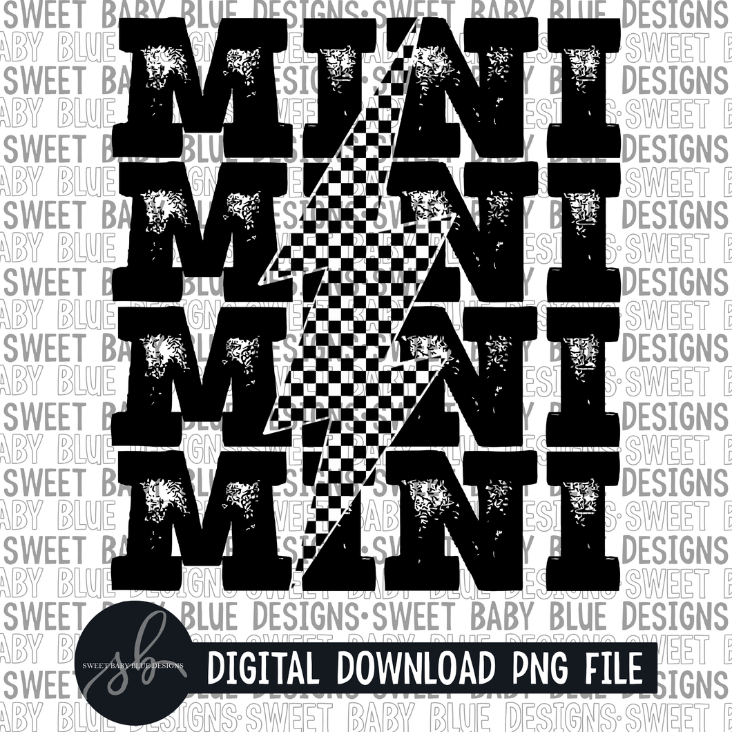 Mini - Checkered - Bolt- 2022 - PNG file- Digital Download