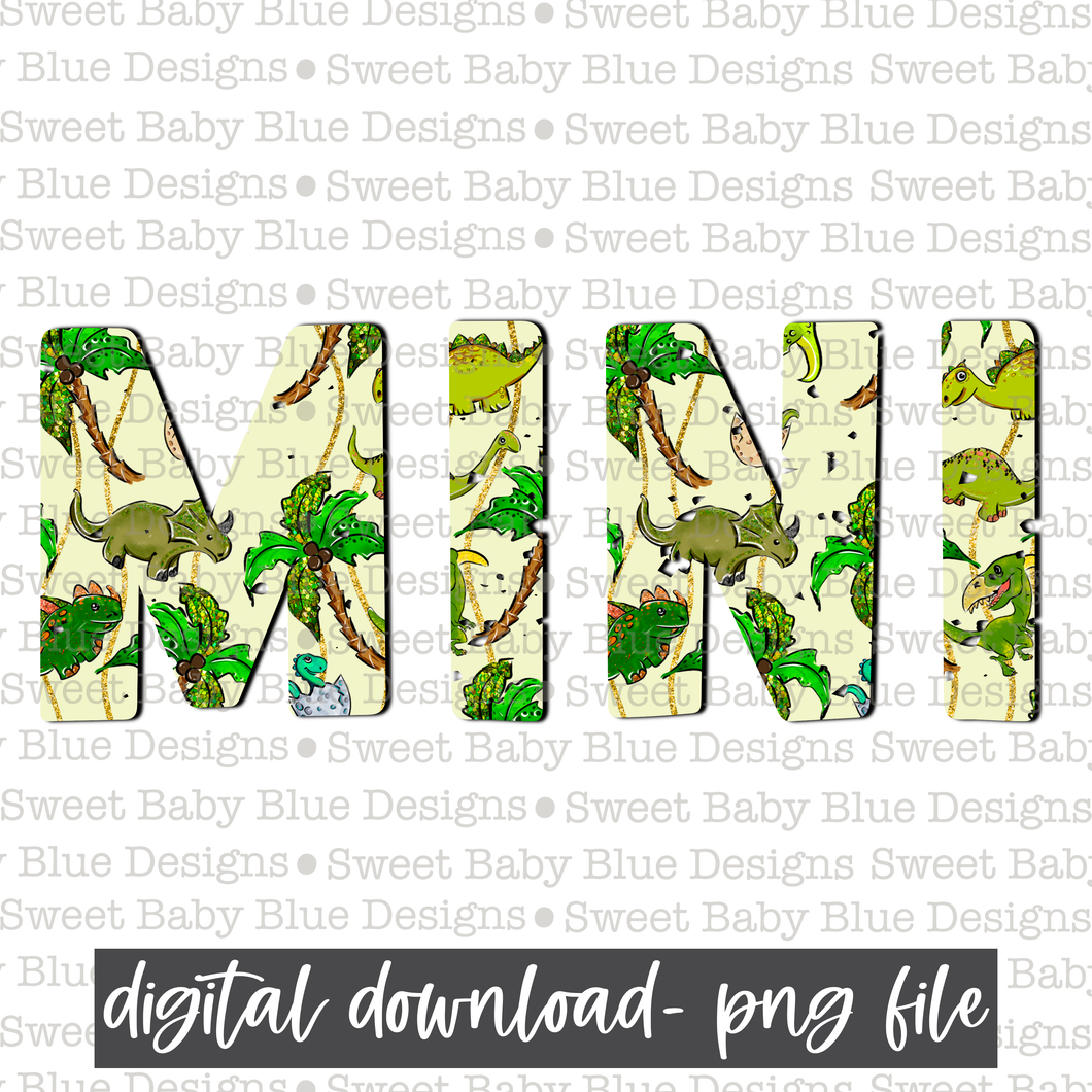 Mini- Dino- Green - 2021- PNG file- Digital Download