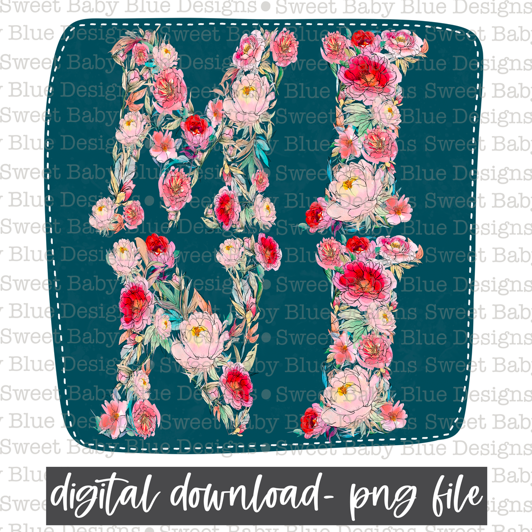 Mini - Floral- PNG file- Digital Download