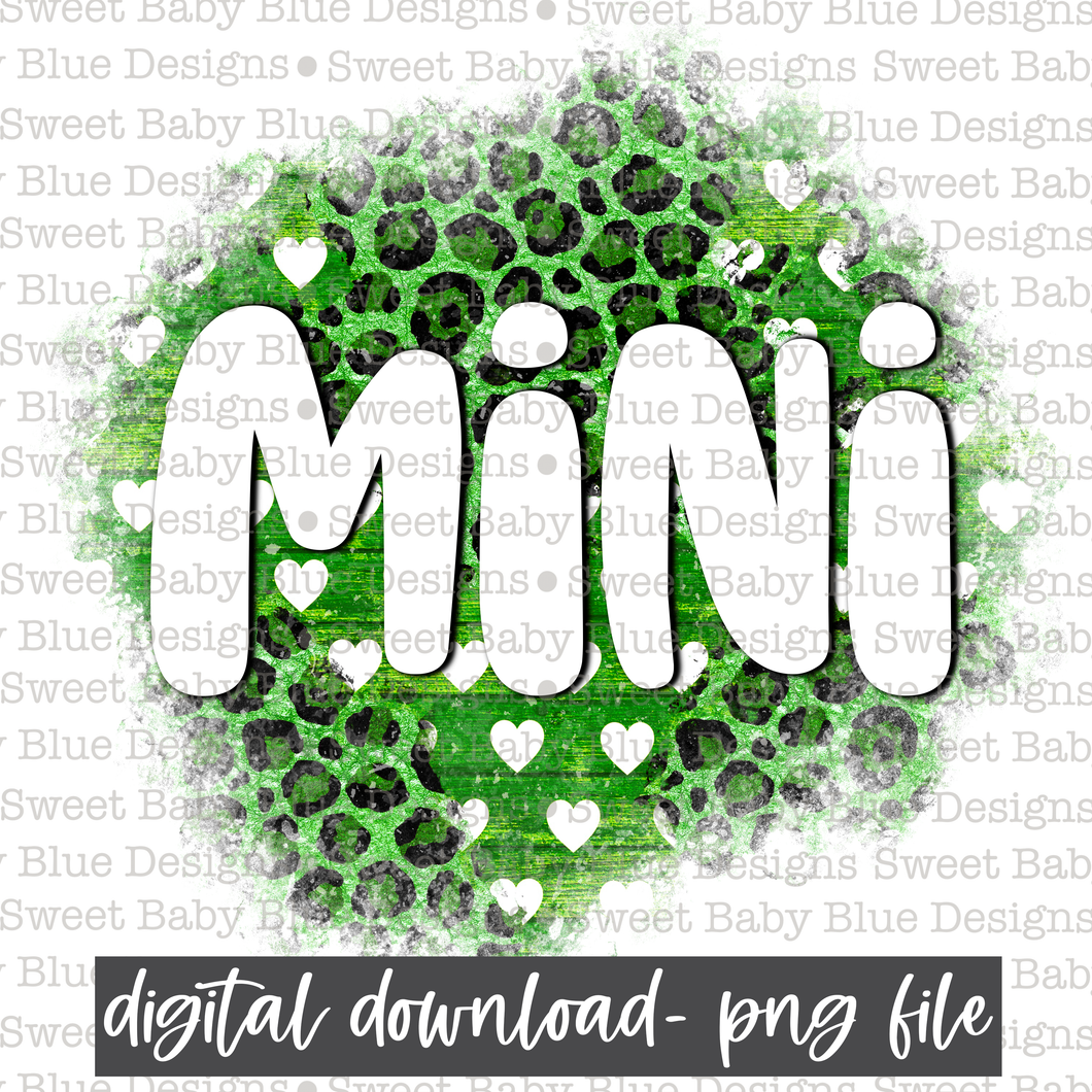 Mini- Green Backsplash- PNG file- Digital Download