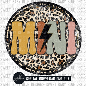 Mini- Leopard circle- Bolt- 2022 - PNG file- Digital Download