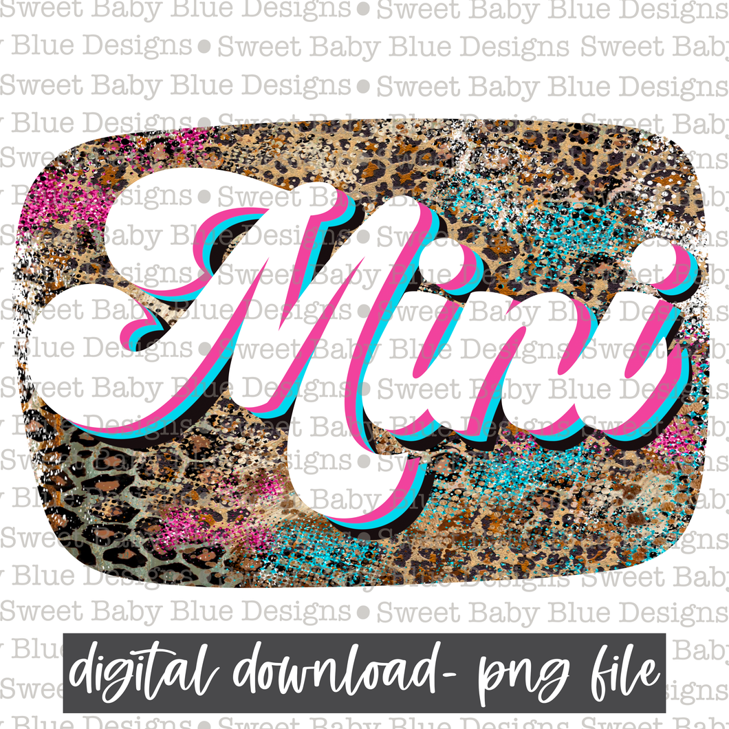 Mini- Leopard- Grunge- 2021- PNG file- Digital Download