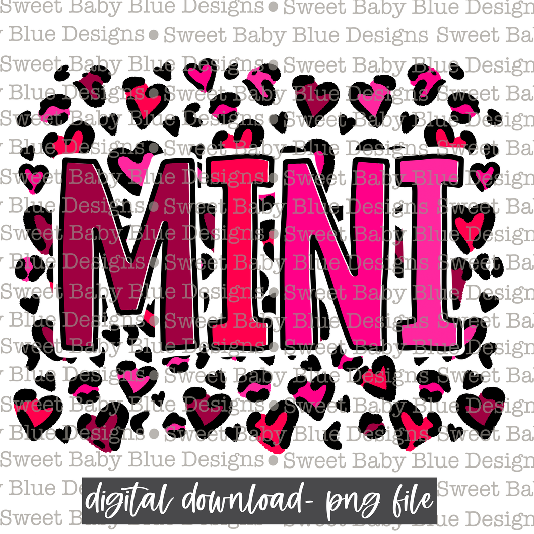 Mini- Leopard heart - 2021- Valentines day- PNG file- Digital Download