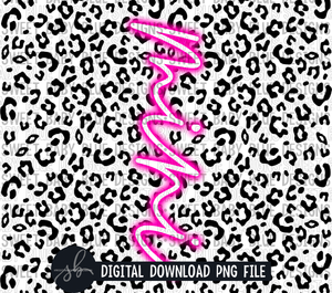 Mini- Black leopard- Neon- 20 oz. skinny tumbler- 2022 -PNG file- Digital Download