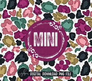 Mini- Leopard- Purple- 20 oz. skinny tumbler- 2022 -PNG file- Digital Download