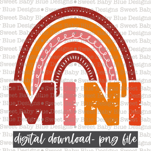 Mini- Rainbow- Boho - 2021- PNG file- Digital Download