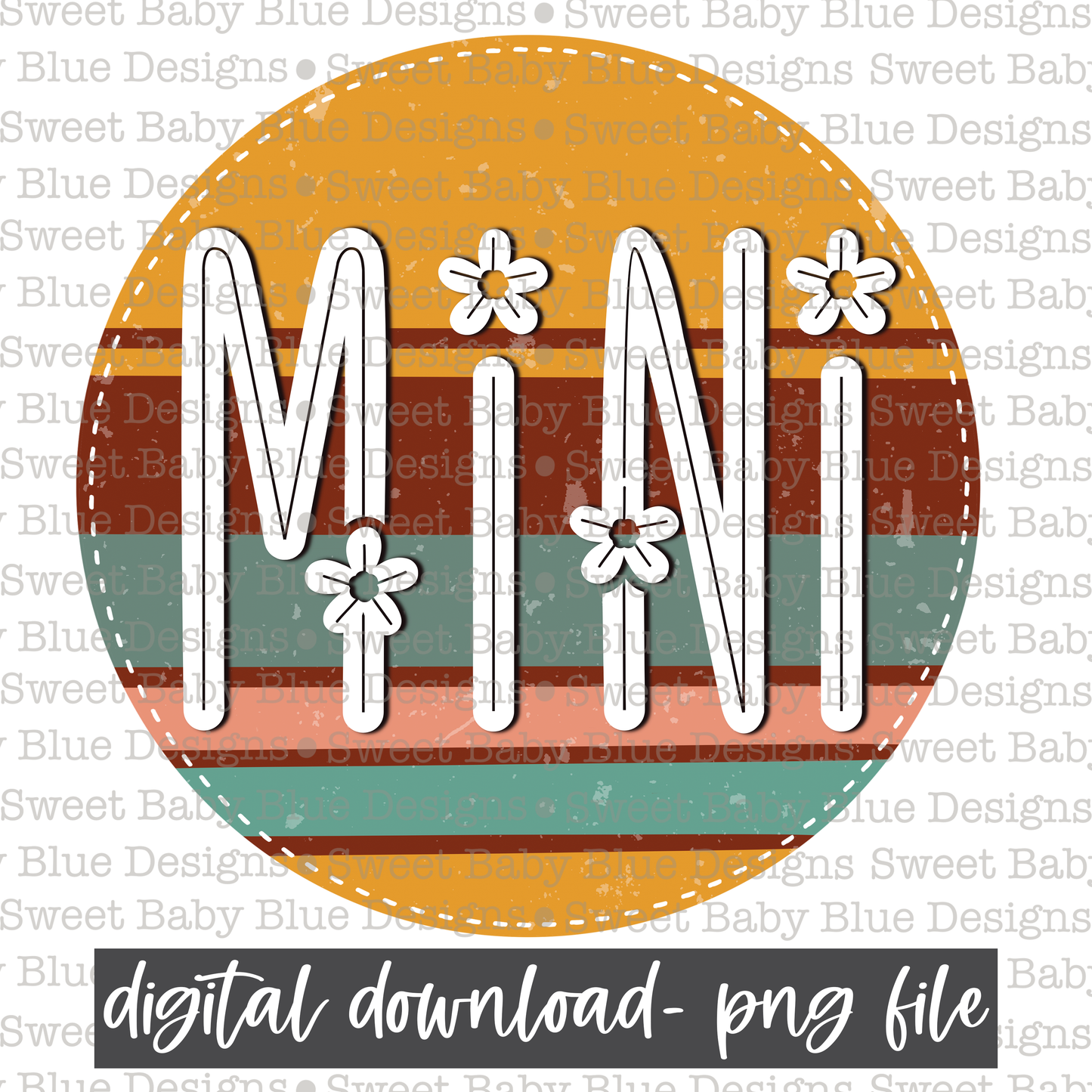 Mini- Retro circle- 2021- PNG file- Digital Download