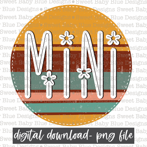 Mini- Retro circle- 2021- PNG file- Digital Download