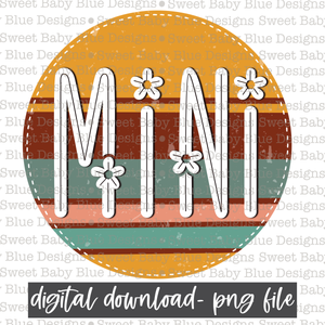 Mini- Retro circle- 2021- PNG file- Digital Download