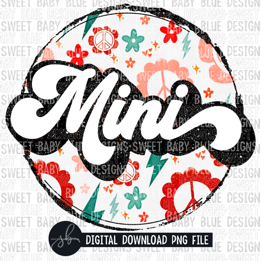 Mini- Retro circle- 2022- PNG file- Digital Download
