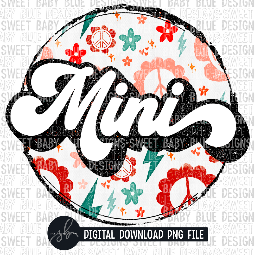 Mini- Retro circle- 2022- PNG file- Digital Download
