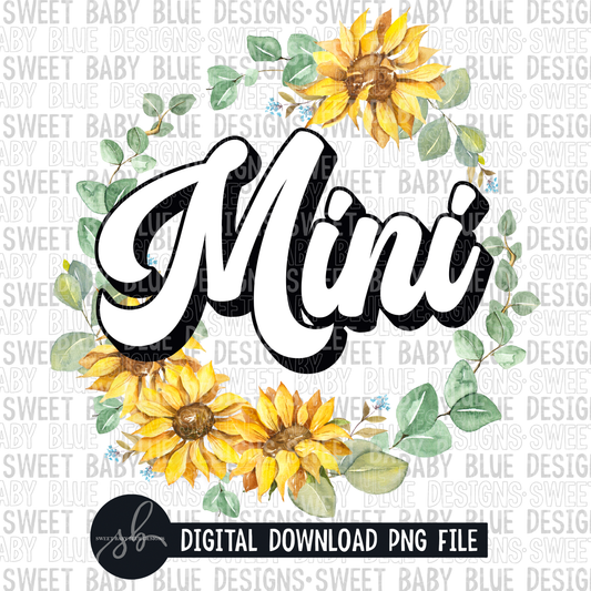 Mini- Sunflower frame- 2022 - PNG file- Digital Download