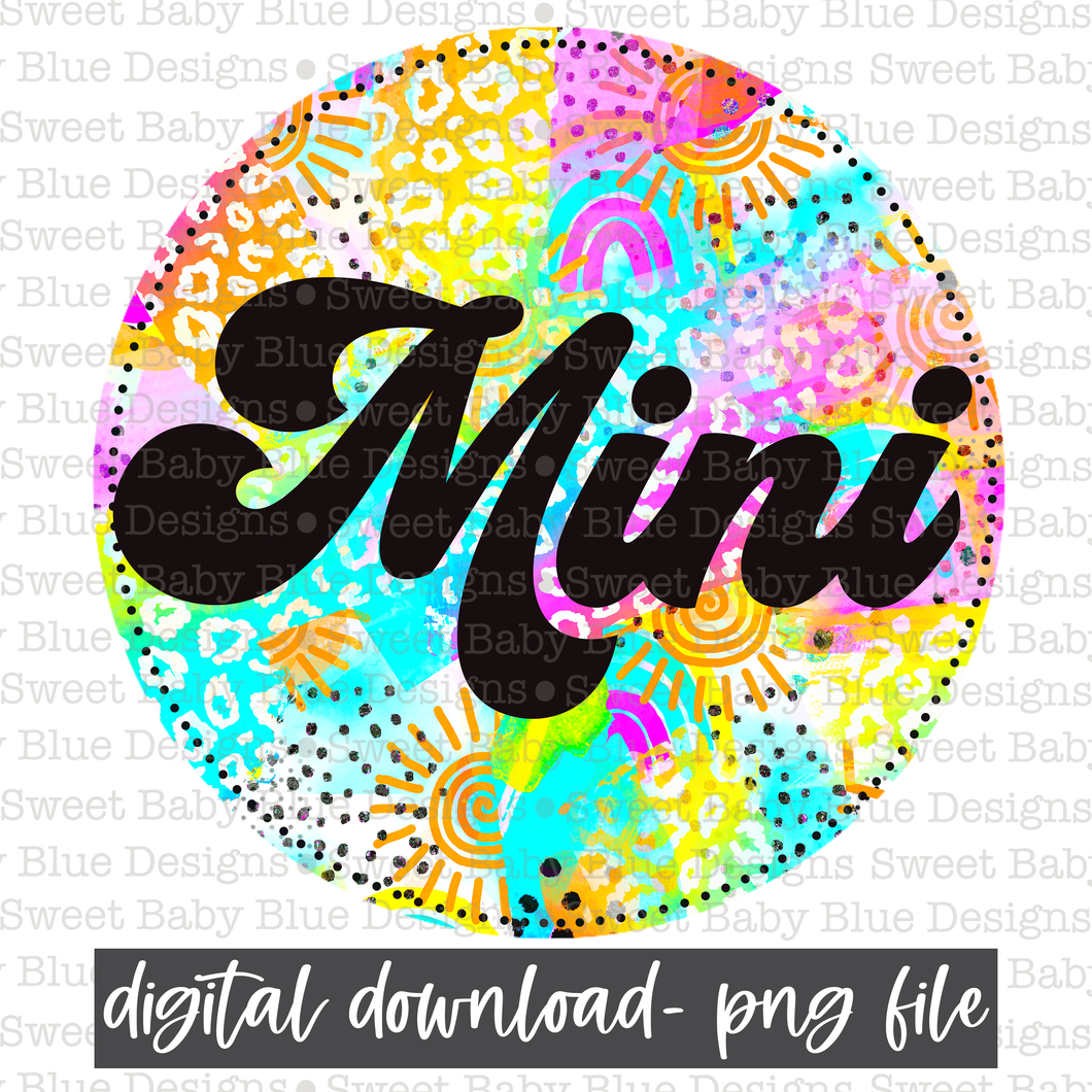 Mini- Sunshine- Colorful circle- 2021- PNG file- Digital Download