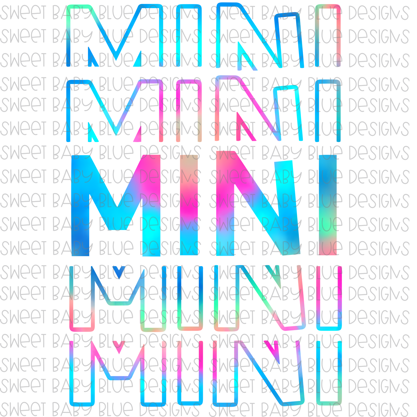Mini- Watercolor- PNG file- Digital Download