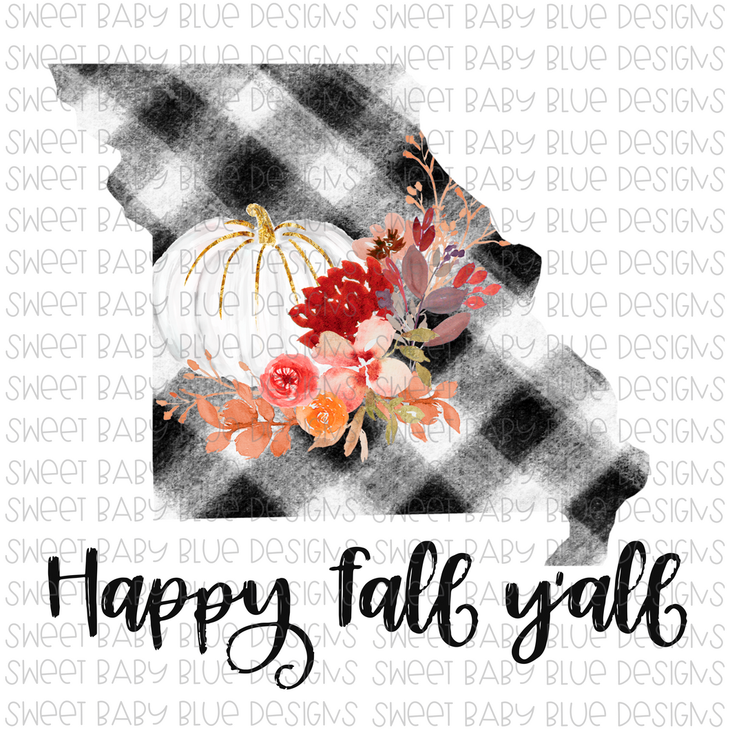 Missouri Happy Fall y'all- Fall- PNG file- Digital Download