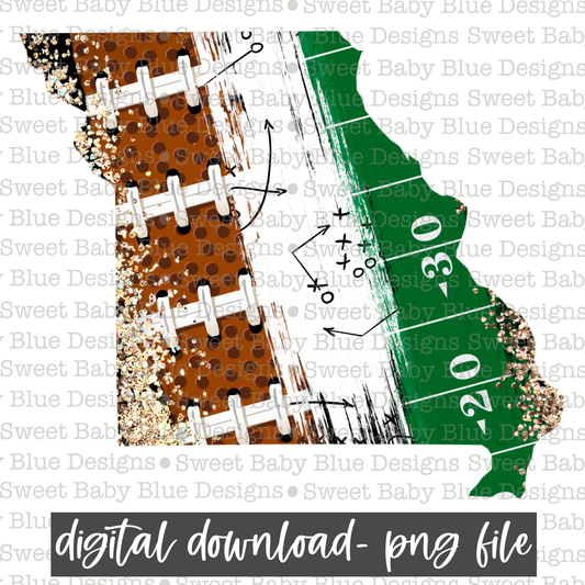 Football- Brushstroke- Missouri - PNG file- Digital Download