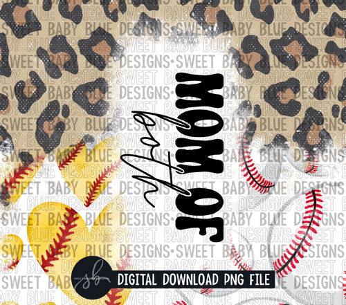 Mom of both- Baseball- Softball- 20 oz. skinny tumbler- 2022 -PNG file- Digital Download