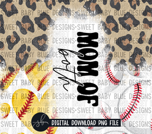 Mom of both- Baseball- Softball- 20 oz. skinny tumbler- 2022 -PNG file- Digital Download